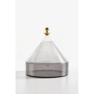 Kartell Trullo Storage Container In Crystal,smoke