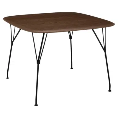 Pre-owned Kartell Viscount Of Wood Table By Philippe Stark In Walnut And Black Frame