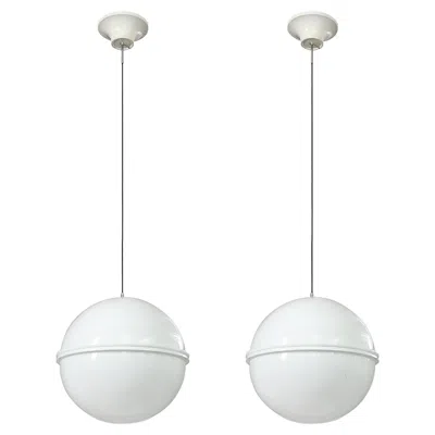 Pre-owned Kartell White Acrylic Spherical Pendants, , C. 1973