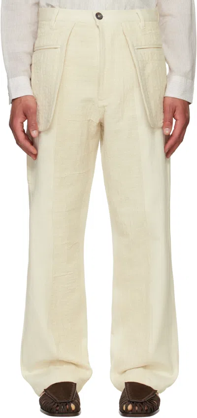Kartik Research Beige 3d Pocket Jeans In Ecru