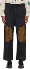 KARTIK RESEARCH BLACK JUDO DOUBLE KNEE TROUSERS