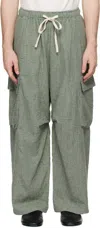 Kartik Research Blue Check Cargo Pants In Blue/slate