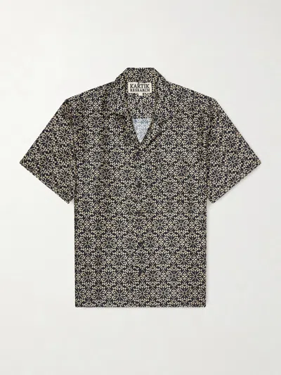 Kartik Research Camp-collar Printed Silk Shirt In Multi