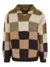 Kartik Research Check Wool V-neck Sweater In Multi