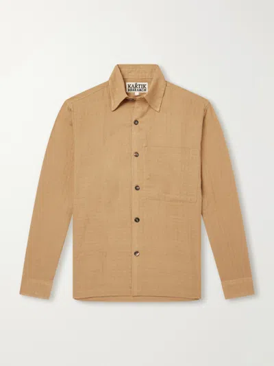 Kartik Research Checked Cotton Shirt In Brown