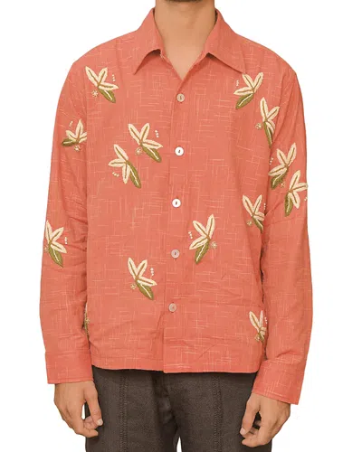 Kartik Research Cotton Box Shirt In Orange