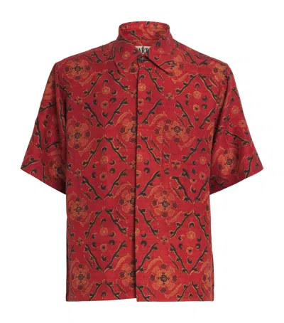 Kartik Research Cotton Printed Short-sleeve Shirt In Red