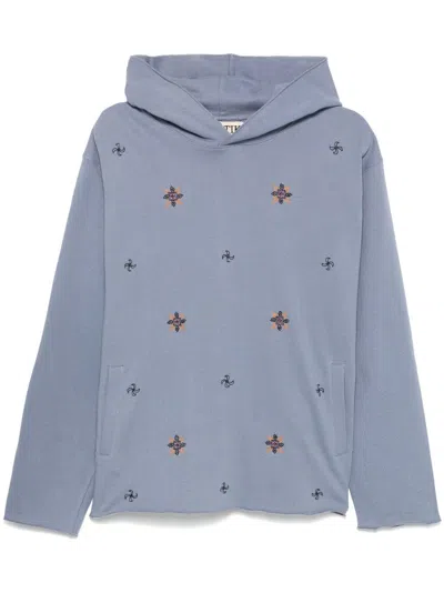 Kartik Research Embroidered Hoodie In Blue