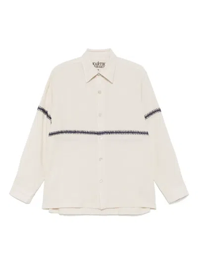 Kartik Research Embroidered Shirt In Neutrals