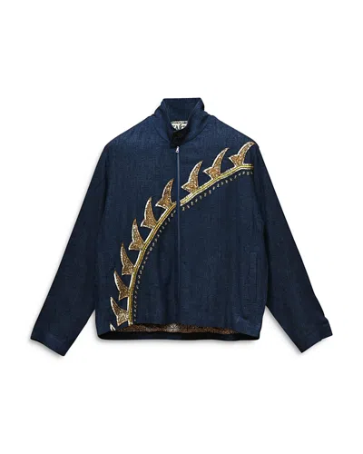 Kartik Research Harrington Jacket In Indigo