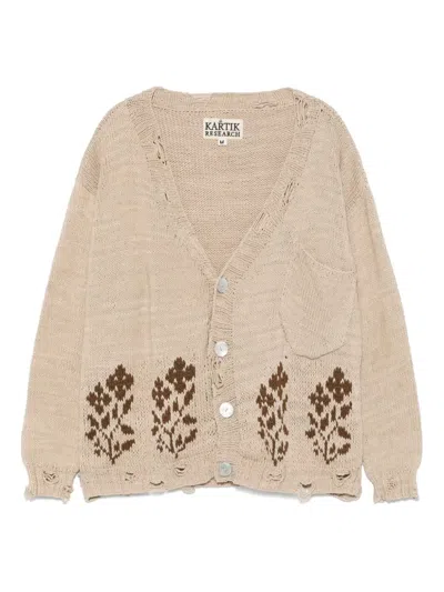 KARTIK RESEARCH INTARSIA-KNIT CARDIGAN
