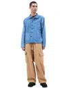 Kartik Research Cropped Embroidered Cotton Jacket In Blue