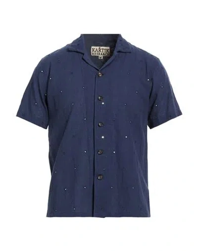 Kartik Research Man Shirt Navy Size S Cotton In Multi