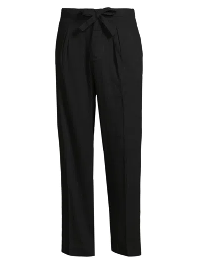 KARTIK RESEARCH MEN'S BELTED COTTON CREASE-FRONT TROUSERS