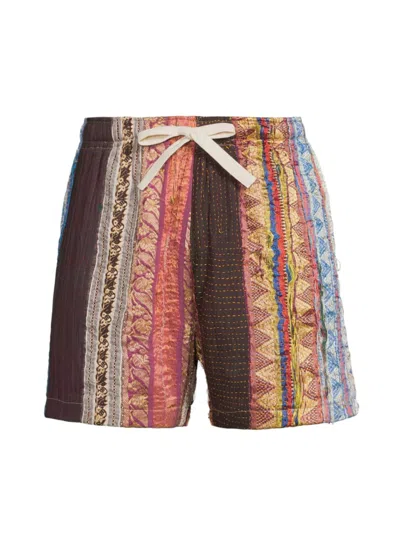 Kartik Research Men's Zari Quilted Cotton Shorts In Neutral