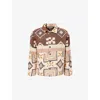 Kartik Research Embroidered Quilted Patchwork Cotton Jacket In Brown/rust/taupe