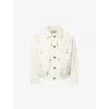 Kartik Research Mens  Pleated Embroidered-motif Cotton Jacket In Ecru/white