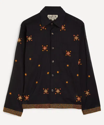 KARTIK RESEARCH KARTIK RESEARCH MENS EMBROIDERED COTTON SHIRT