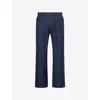Kartik Research Mens Navy Pleat Embroidered Wool Trousers In Blue