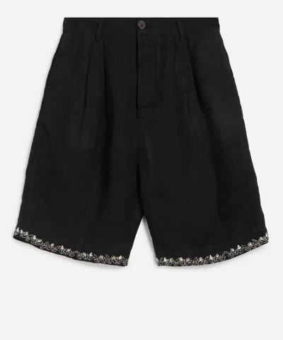 Kartik Research Mens Linen Pleated Shorts