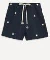 Kartik Research Straight-leg Embellished Kantha Cotton Drawstring Shorts