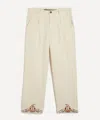 Kartik Research Mens Paisley Embroidered Trousers In Neutral