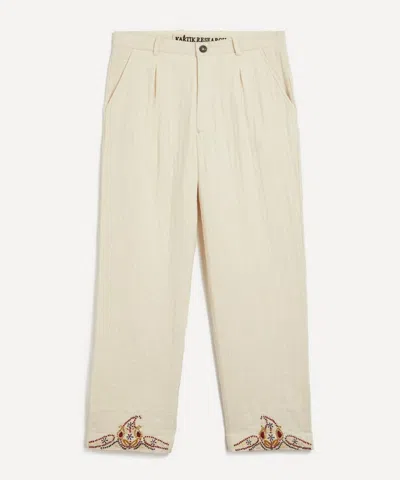 Kartik Research Mens Paisley Embroidered Trousers