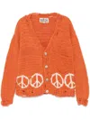 KARTIK RESEARCH PEACE SIGN-INTARSIA CARDIGAN