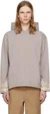Kartik Research Embroidered Hoodie In Lavender/gold
