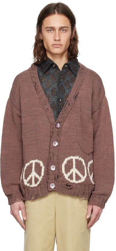 Kartik Research Purple Jacquard Cardigan In Lavender/white