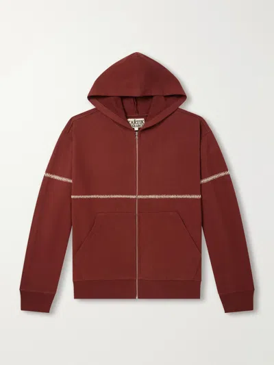 Kartik Research Rabari Cotton-jersey Zip-up Hoodie In Animal Print