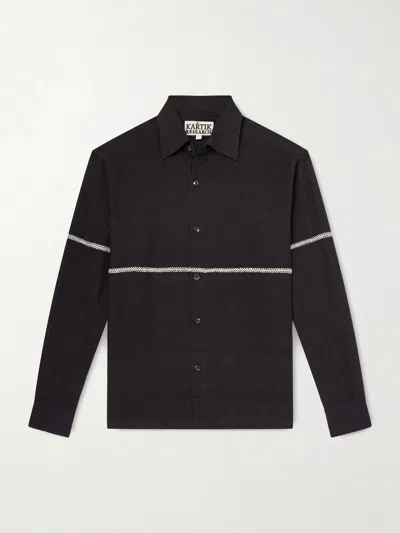 Kartik Research Rabari Embroidered Cotton Shirt In Black