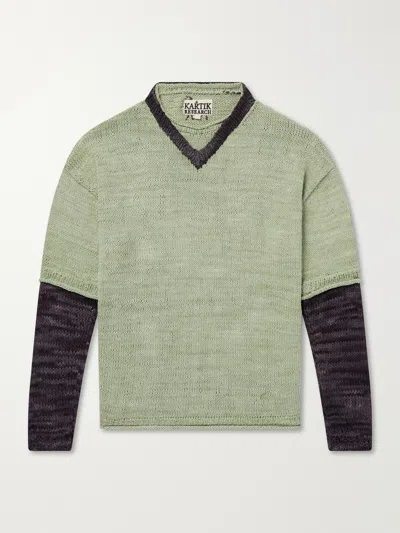 Kartik Research Silk Sweater In Gray