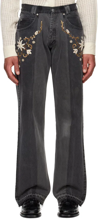 Kartik Research Ssense Exclusive Black Two-tone Jeans