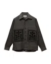 Kartik Research Sultan Embroidered Button Front Shirt In Charcoal