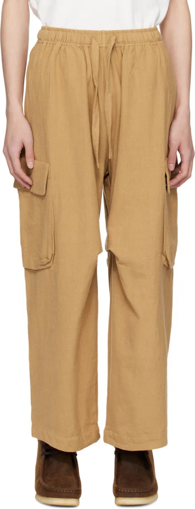 Kartik Research Tan Drawstring Cargo Pants In Rust