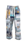 Kartik Research Patchwork Block-print Trousers In Gray