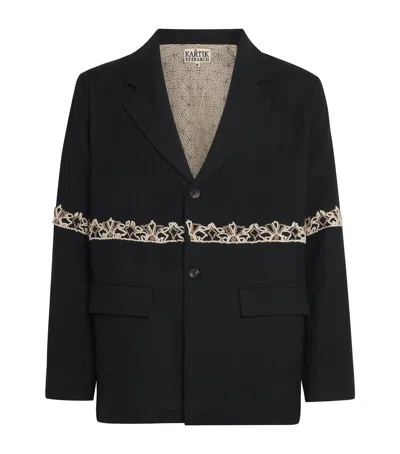 Kartik Research Wool Embroidered Blazer