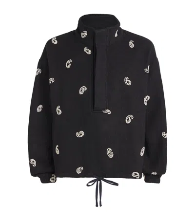 Kartik Research Wool Paisley Embroidered Jumper In Black