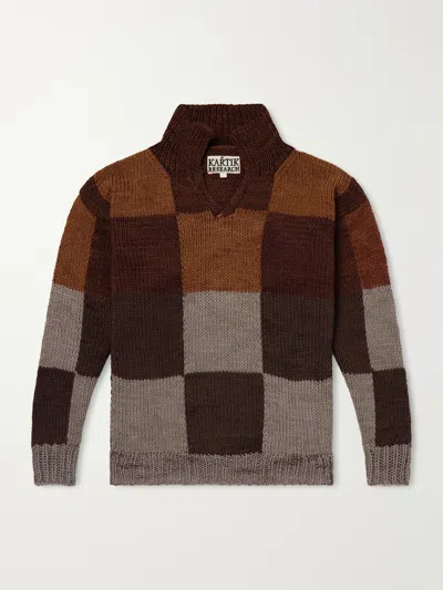 Kartik Research Wool Polo Sweater In Brown
