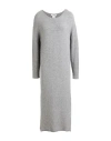 Kartika Knit Woman Midi Dress Grey Size M Viscose, Polyester, Polyamide