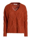 Kartika Knit Woman Sweater Rust Size Xs Acrylic, Polyamide, Alpaca Wool In Red
