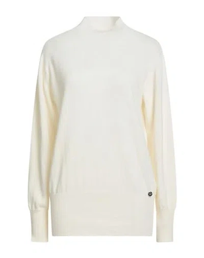 Kartika Knit Woman Turtleneck Cream Size M Viscose, Polyamide In Neutral