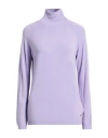 Kartika Knit Woman Turtleneck Lilac Size L Viscose, Polyamide In Purple