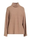 Kartika Knit Woman Turtleneck Sand Size M/l Wool, Viscose, Polyamide, Cashmere