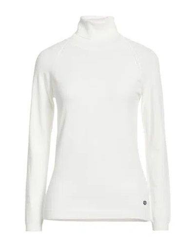 Kartika Knit Woman Turtleneck White Size L Viscose, Polyamide