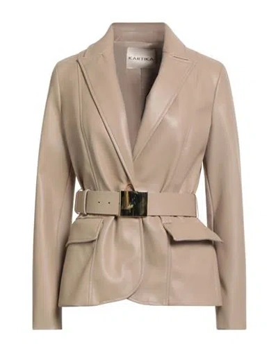 Kartika Woman Blazer Beige Size 8 Polyester, Polyurethane