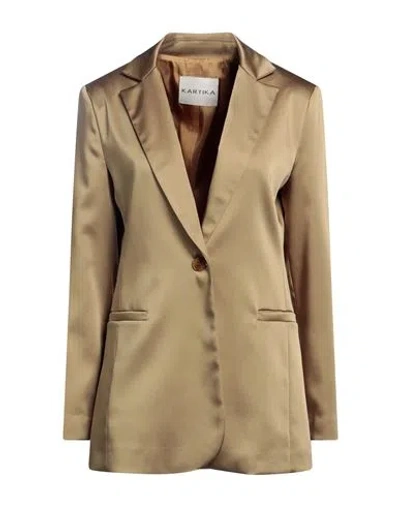 Kartika Woman Blazer Mustard Size 6 Polyester, Elastane In Yellow