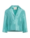 Kartika Woman Blazer Turquoise Size 10 Polyester In Blue