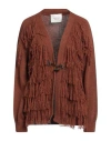 Kartika Woman Cardigan Brown Size M Acrylic, Polyester In Brown